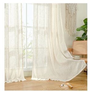 Set Elegant Cream Sheer Curtains